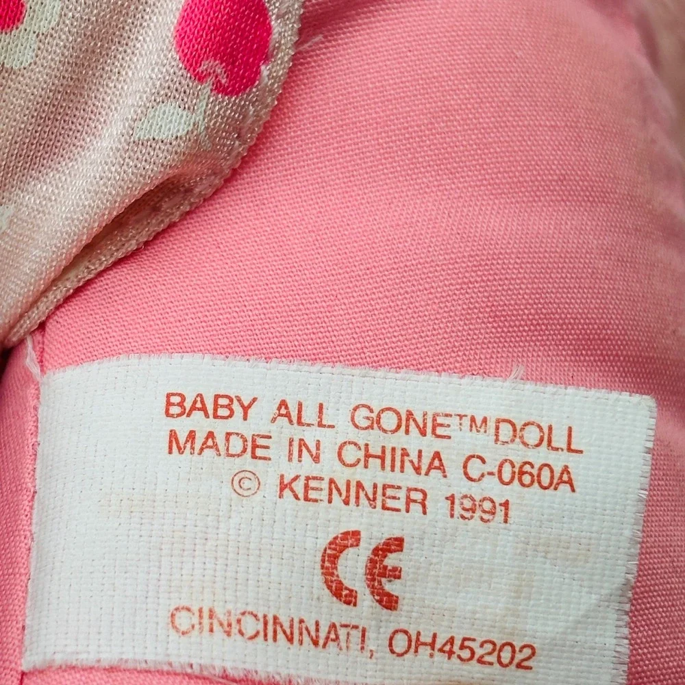 Vintage Kenner Baby All Gone Doll Only Blonde Blue Eyes Pink Cherry Dress 1992